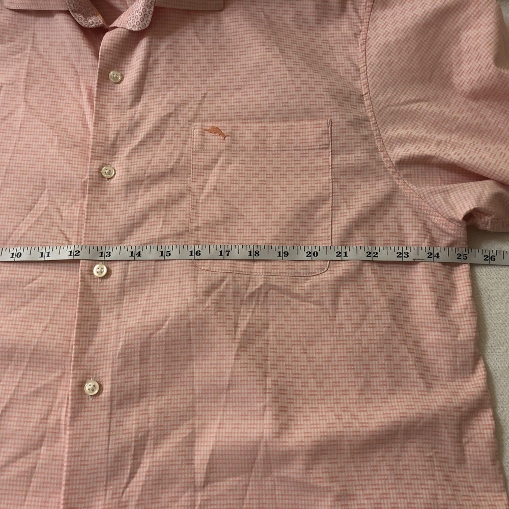 Tommy Bahama Mens XL Pink Check Sarasota Stretch Long Sleeve Button Front Shirt - Picture 9 of 11